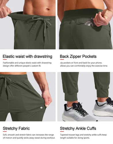 Miniatura 5 de Viodia Men's Joggers with Zipper Pockets Athletic Running Track Sweatpants for Men Workout Traning Gym Pants