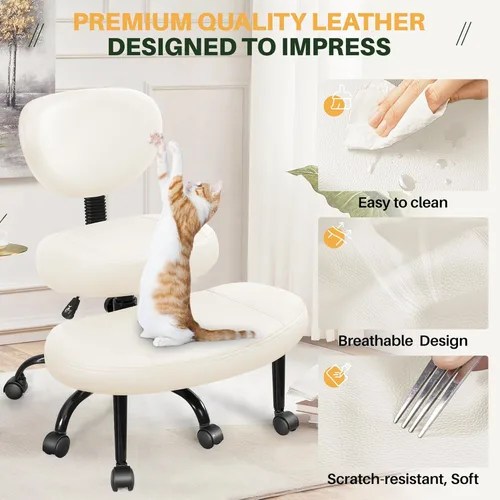 Miniatura 7 de Silla de oficina Criss Cross de Primy - Silla para piernas cruzadas con ruedas para TDAH - Sillas de escritorio en posición de rodillas ergonómicas