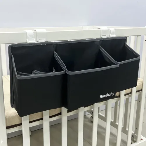 Miniatura 9 de Organizador de pañales para bebés colgante, organizador de pañales 3-en-1 para cuna de bebé, organizador de almacenamiento de pañales para guardería