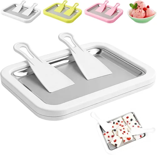 Máquina de helados instantáneos, máquina de helados enrollados, placa de yogur congelado, rollo instantáneo de gelato instantáneo, hecho en casa