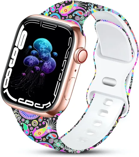 Miniatura 12 de Correa deportiva compatible con correas de Apple Watch de 1.93, 1.77, 1.73, 1.65, 1.61, 1.57, 1.49 y 1.45 pulgadas para mujeres, de silicona