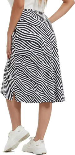 Miniatura 40 de NOOYME Falda pantalón de 28 pulgadas para mujer con 3 bolsillos, modesta, longitud hasta la rodilla, atlética, midi