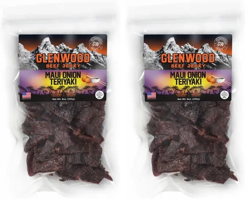 Miniatura 4 de Glenwood Snacks Carne Jerky Maui Cebolla Teriyaki Jerky 9 oz Bolsa resellable