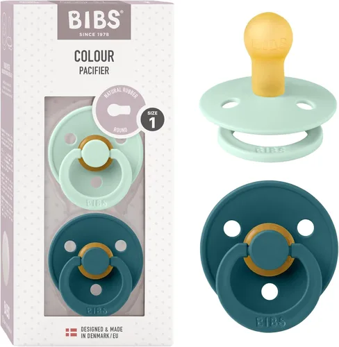 Miniatura 29 de BIBS - Paquete de 2 chupetes Bibs Colour, calmante, libre de bisfenol A, punta redonda, látex de goma natural Noche de vainilla
