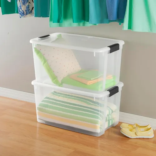 Miniatura 7 de Sterilite - Paquete de 8 cajas ultra de cierre con pestillo, contenedores de almacenamiento con tapas, plástico transparente, 70 cuartos de galón