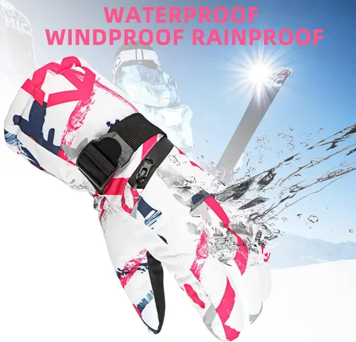 Miniatura 3 de Ski Gloves, ProChosen Winter Warm Gloves Men Women, Waterproof Nonslip Breathable Touchscreen Snow Gloves, Snowboarding Gloves for Cold Weather