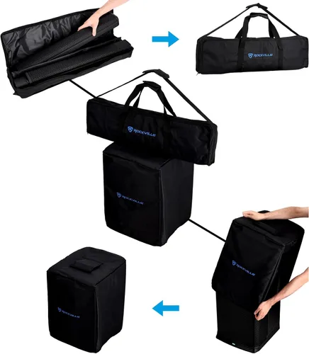 Miniatura 7 de Rockville Titan MIX12A 3200W Peak Sistema PA de columna alimentado de 12 pulgadas con subwoofer, mezclador de 8 canales, audio Bluetooth, DSP