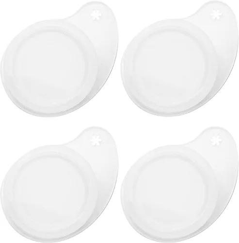 Paquete de 4 tapas de silicona para tarros Mason con soporte para utensilios, diseño original EcoWave FlipFit y EcoPeaceful - Mismo molde y ajuste,