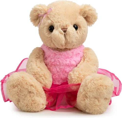 Miniatura 3 de Oso de peluche de bailarina con falda tutú, regalo de recital de cumpleaños para niñas y niños, 21 pulgadas, color rosa