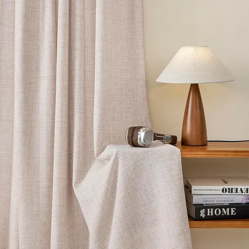 Miniatura 25 de Cortinas semitraslúcidas de lino neutro de 84 pulgadas de largo, cortinas y cortinas de lino beige crema que filtran la luz, tratamientos modernos