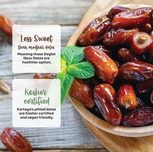Miniatura 3 de Dátiles sin hueso, totalmente naturales, sin grasa, Deglet Noor Pitted Tunecian Dates, de Kartago - 7.05 onzas