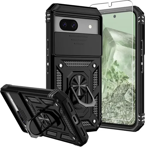 Miniatura 18 de Funda para Pixel 7a, con protectores de pantalla y funda para cámara, [grado militar] de 16 pies. Funda protectora probada contra caídas con soporte