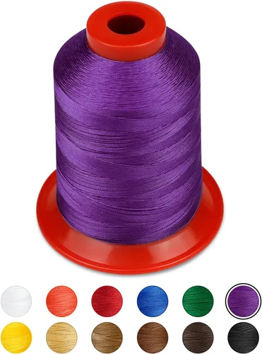 Miniatura 10 de Hilo de tapicería extra fuerte FIVEIZERO, hilo de nailon unido rojo de 1000 metros para denim, cuero, manualidades, máquina, bricolaje y hogar