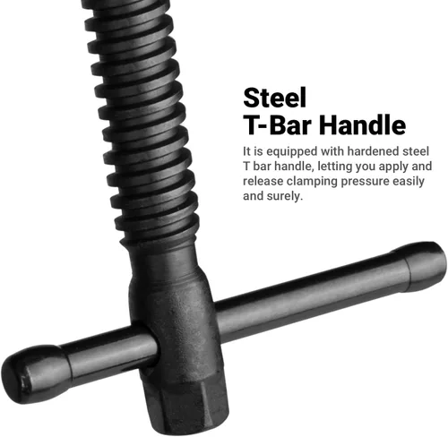 Miniatura 3 de Capri Tools Abrazadera de barra de acero resistente de 12 pulgadas, profundidad de garganta de 5-1/2 pulgadas, fuerza de sujeción de 2,645 libras