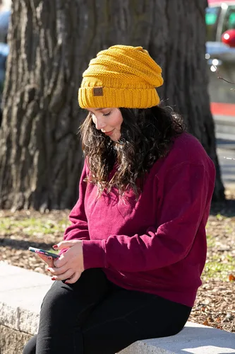 Miniatura 6 de Funky Junque Gorro holgado de punto trenzado de gran tamaño, grueso, suave, de gran