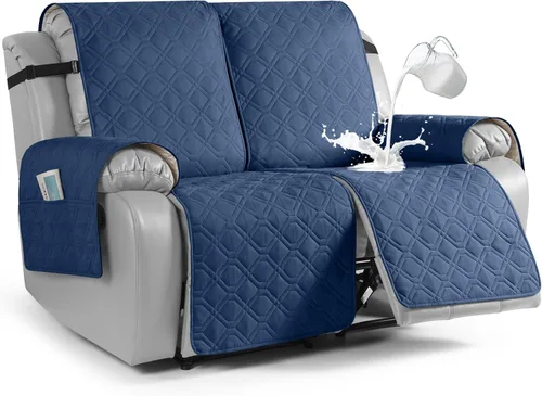 Miniatura 11 de VANSOFY Funda impermeable para sofá reclinable, lavable, funda para sofá reclinable de 1 pieza, protector de muebles con correas elásticas, bolsillo