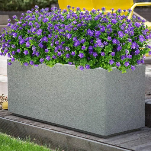 Miniatura 2 de Flores artificiales, plantas falsas al aire libre resistentes a los rayos UV, arbustos de boj de plástico sintético, 4 paquetes, para interiores