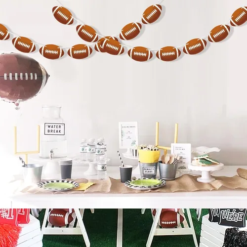 Miniatura 6 de 2 piezas de decoración de fiesta de fútbol americano guirnalda colgante de fútbol recortes de papel de fútbol para fiesta de cumpleaños, suministros