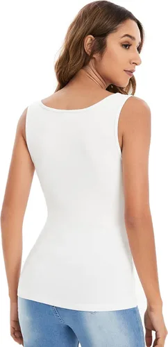 Miniatura 2 de Verdusa Camiseta básica sin mangas con cuello cuadrado casual para mujer