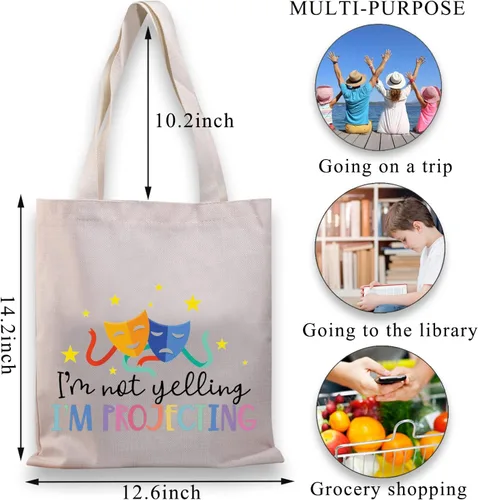 Miniatura 4 de BDPWSS Bolsa de teatro Drama Actor Actriz Regalo Comedia Tragedia Máscara Bolsa de teatro Bolsa de viaje I'm Not Yelling I'm Projecting