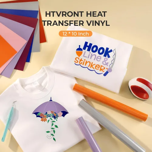 Miniatura 7 de HTVRONT Paquete de 13 vinilos de transferencia de calor rosa bebé, hojas de vinilo para planchar de 12 x 10 pulgadas para camisetas, vinilo HTV