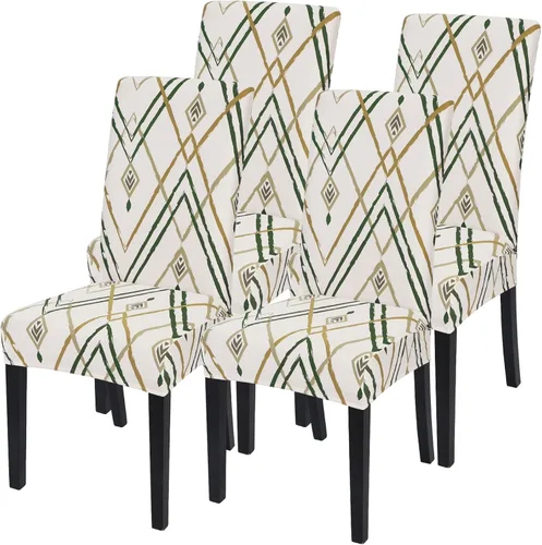 Miniatura 78 de SearchI Juego de 4 fundas para sillas de comedor, elásticas con estampado floral, fundas deslizables para sillas Parsons de spandex, removibles