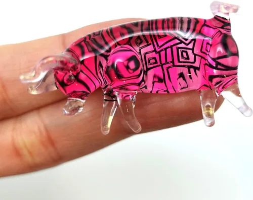 Miniatura 16 de Figurita de Cerdo en Miniatura de Cristal – Figura de Animal de Cristal Soplado Hecha a Mano – Linda Escultura de Cerdo Coleccionable – Decoración