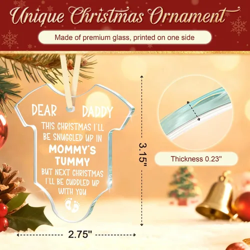 Miniatura 2 de Regalos para papá que espera: regalo de revelación de Navidad para nuevos padres, promocionado a papá nuevo papá por primera vez, adorno de Navidad