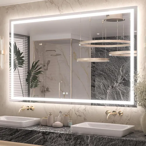 Miniatura 19 de Keonjinn - Espejo de baño LED de 24x32 pulgadas con luz, iluminación frontal y trasera, espejos iluminados para la pared del baño con luces