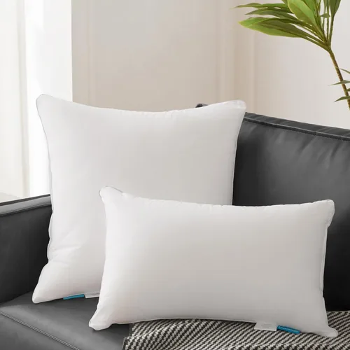 Miniatura 8 de Oubonun Paquete de 2 rellenos de almohada lumbar de 12 x 20 pulgadas, 100% algodón, transpirable, funda rectangular de cojín cuadrado, cojines