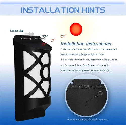 Miniatura 3 de Aityvert Luces solares de llama al aire libre, luz solar de llama parpadeante impermeable, sensor oscuro, encendido y apagado automático, 66 luces