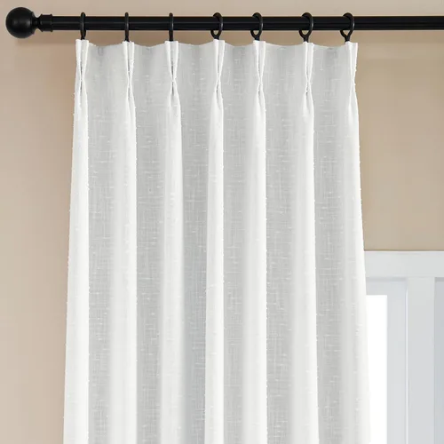 Miniatura 2 de Cortinas plisadas transparentes para sala de estar, con pestaña trasera, cortinas transparentes de gasa con textura de lino para dormitorio, 2 Blanco