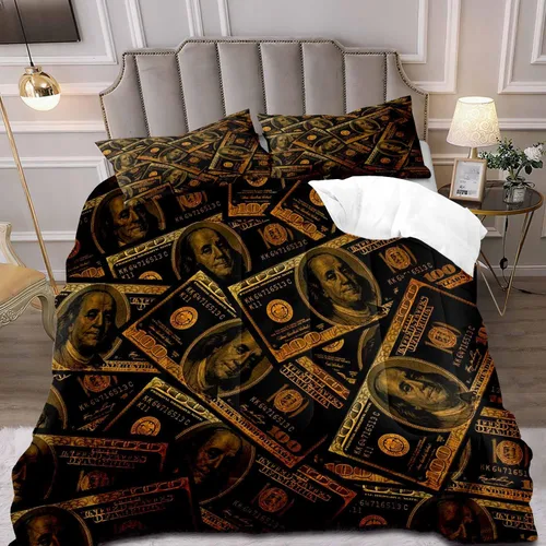 Miniatura 10 de LUVIVIHOME Juego de edredón de lujo de 2 piezas, tamaño individual, juego de ropa de cama de 100 dólares para niños y niños, divertida y fresca