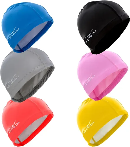 Miniatura 5 de Gorro de natación de Spandex con capa protectora/ Gorro de natación cómodo para mujeres, hombres, adultos y niños Plata - Tamaño adulto