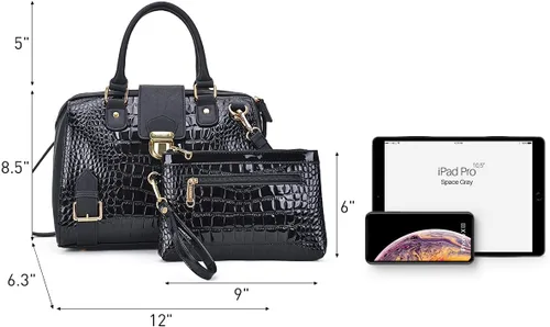 Miniatura 5 de Dasein - Bolso de mano para mujer, diseño de barril, cuero vegano, bolso de hombro, con asa superior, a la moda, bolso de trabajo