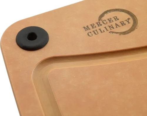 Miniatura 10 de Mercer Culinary Tabla de cortar compuesta de 14 9/16" x 10 13/16", con pies antideslizantes y ranura para jugo, mediana Marrón con patas