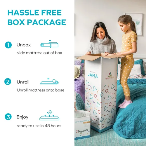 Miniatura 8 de MLILY JAMA - Colchón de 6 pulgadas para niños, de espuma viscoelástica, firmeza media, fabricado en los Estados Unidos con espuma de Estados Unidos