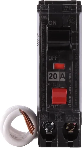 ABB Q-Line® THQL1120GFTP 20A GFCI Disyuntor • Interruptor enchufable de un solo polo • 120/240V, 10 kAIC • Magnético Térmico • Interruptor de