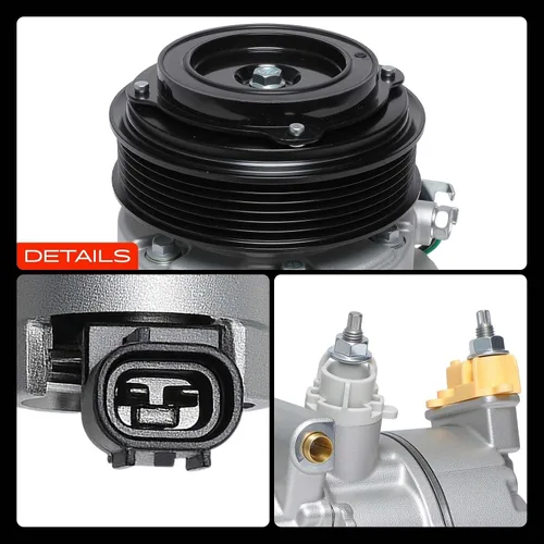 Miniatura 9 de A-Premium Compresor A/C con embrague compatible con Ford Mustang 5.0L 2018-2021