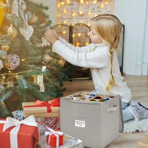 Miniatura 2 de HOLDN’ STORAGE Caja de almacenamiento para adornos navideños - Contenedores de almacenamiento para decoración navideña que guardan hasta 64 – 3” x