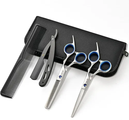 Miniatura 14 de ULG - Tijeras de corte de cabello, kit de tijeras de adelgazamiento profesional para peluquería y peluquería texturizadora, borde de afeitar, Rosa