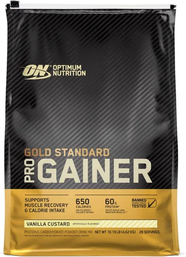Optimum Nutrition Gold Standard Pro Gainer, polvo de proteína para ganar peso, natillas de vainilla, 10.19 libras (el embalaje puede variar)