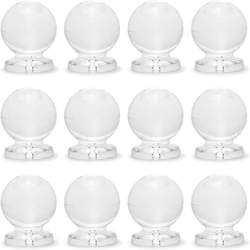 Miniatura 9 de MroMax 2 piezas de mango pequeño, perilla acrílica de diamante, mini perillas autoadhesivas, perilla de tamaño pequeño de 0.748 in de diámetro