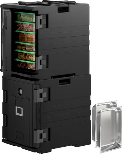 Miniatura 10 de YITAHOME Portaenvases de alimentos aislados, caja térmica LLDPE de 95 Qt para catering con sartén de acero inoxidable, calentador de alimentos