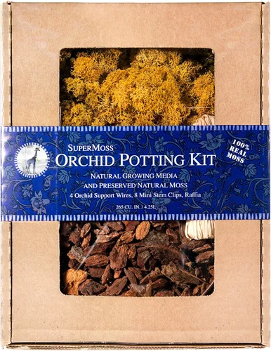 Miniatura 8 de SuperMoss (90509) Kit para macetas de orquídeas, juego completo de cuidado de orquídeas con musgo preservado, corteza de orquídea, clips florales