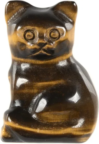 Miniatura 43 de Justinstones Escultura de gato tallada de cristal de cuarzo, estatua de gato de animal gatito de 1.181 in, mini figura de gato sentado de cristal