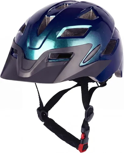 Miniatura 20 de Casco de bicicleta para niños, casco ajustable para niños y jóvenes con visera desmontable y luz LED para niños de 3-5/5-8/8-12 años, casco Azul