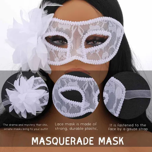 Miniatura 3 de Tgirls Máscara de mascarada para mujer, máscaras de encaje de flores, máscara sexy para ojos, disfraz de fiesta, baile de graduación, máscara facial