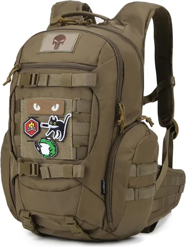Mardingtop - Mochila táctica de 28L para hombres con parche de velcro, Caqui
