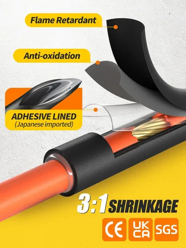 Miniatura 5 de Eventronic - Kit de tubos termorretráctiles de 200 piezas, longitud extra de 3.54 pulgadas, relación 3:1, tubo de doble pared con fuerte